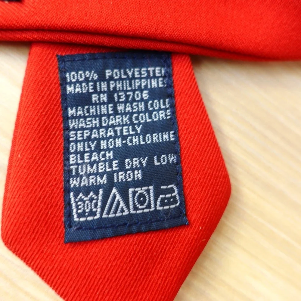 Vintage Skinny Cross Tie Girls Red Twill School Uniform Adjustable FRENCH TOAST